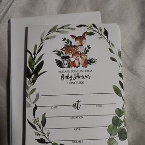 Woodland Baby Shower Invitations with Envelopes